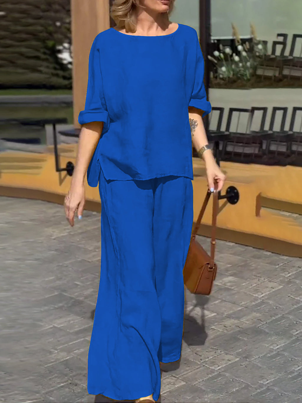 Cotton and linen fashion women's suit