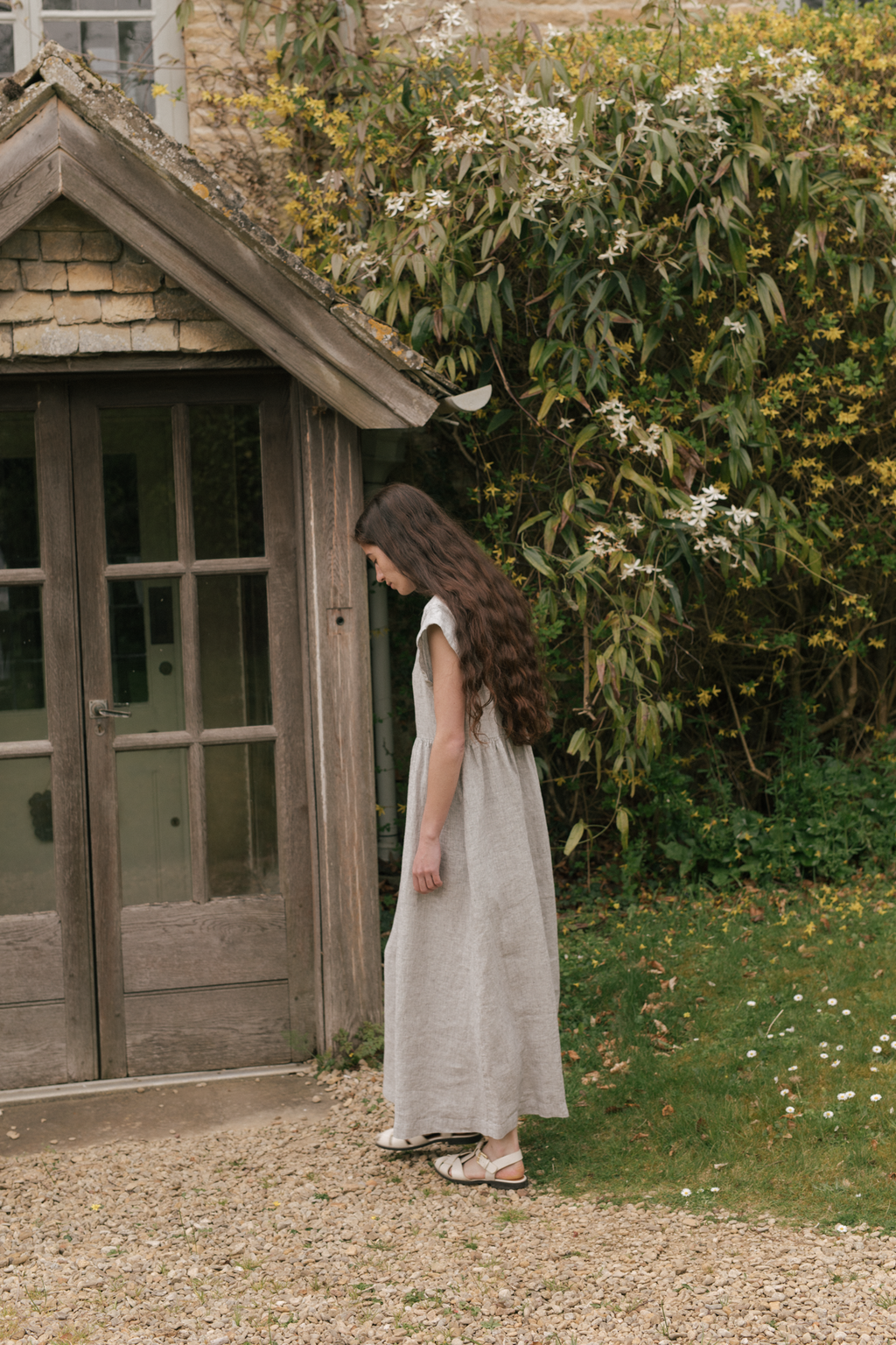 Valley Dress Charcoal Stripe
