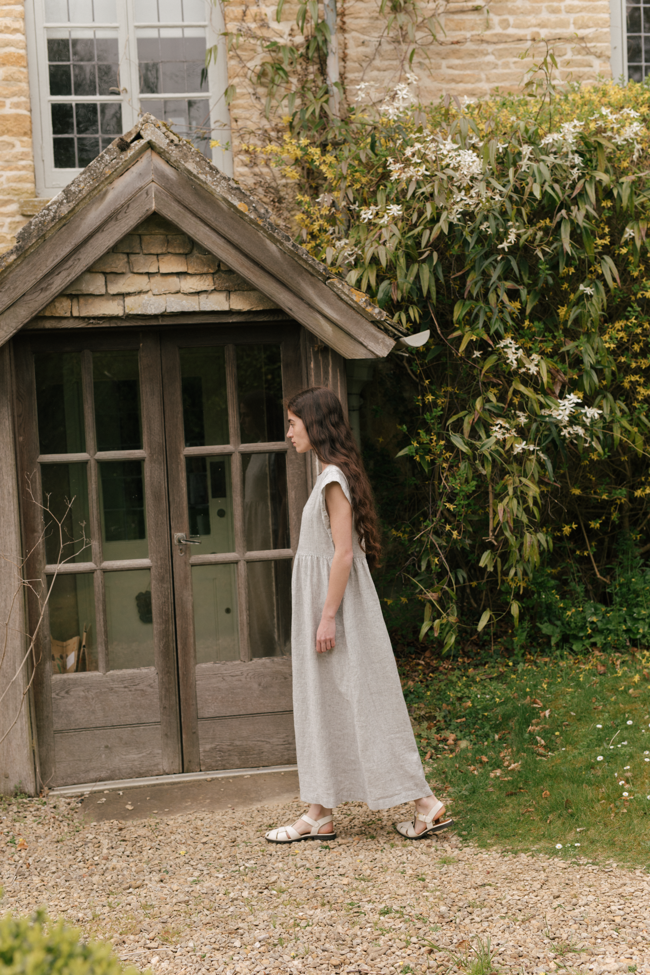 Valley Dress Charcoal Stripe