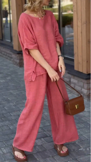 Cotton and linen fashion women's suit