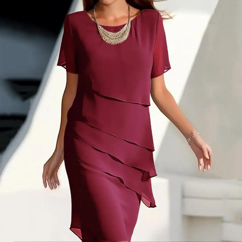 Layered Chiffon Cocktail Dress