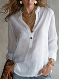 Women's Linen Henley Blouse