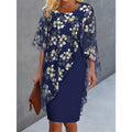 Printed mid-length sleeve dress