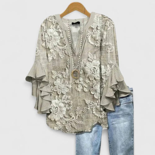 Aurelia – Ruffle Sleeve Statement Blouse
