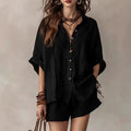 Solid color casual women's stylish and comfortable suit