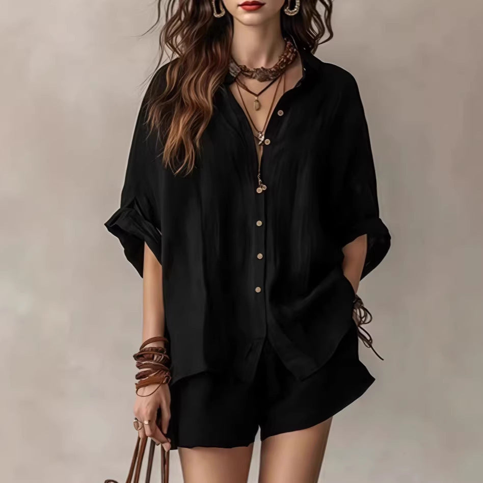 Solid color casual women's stylish and comfortable suit