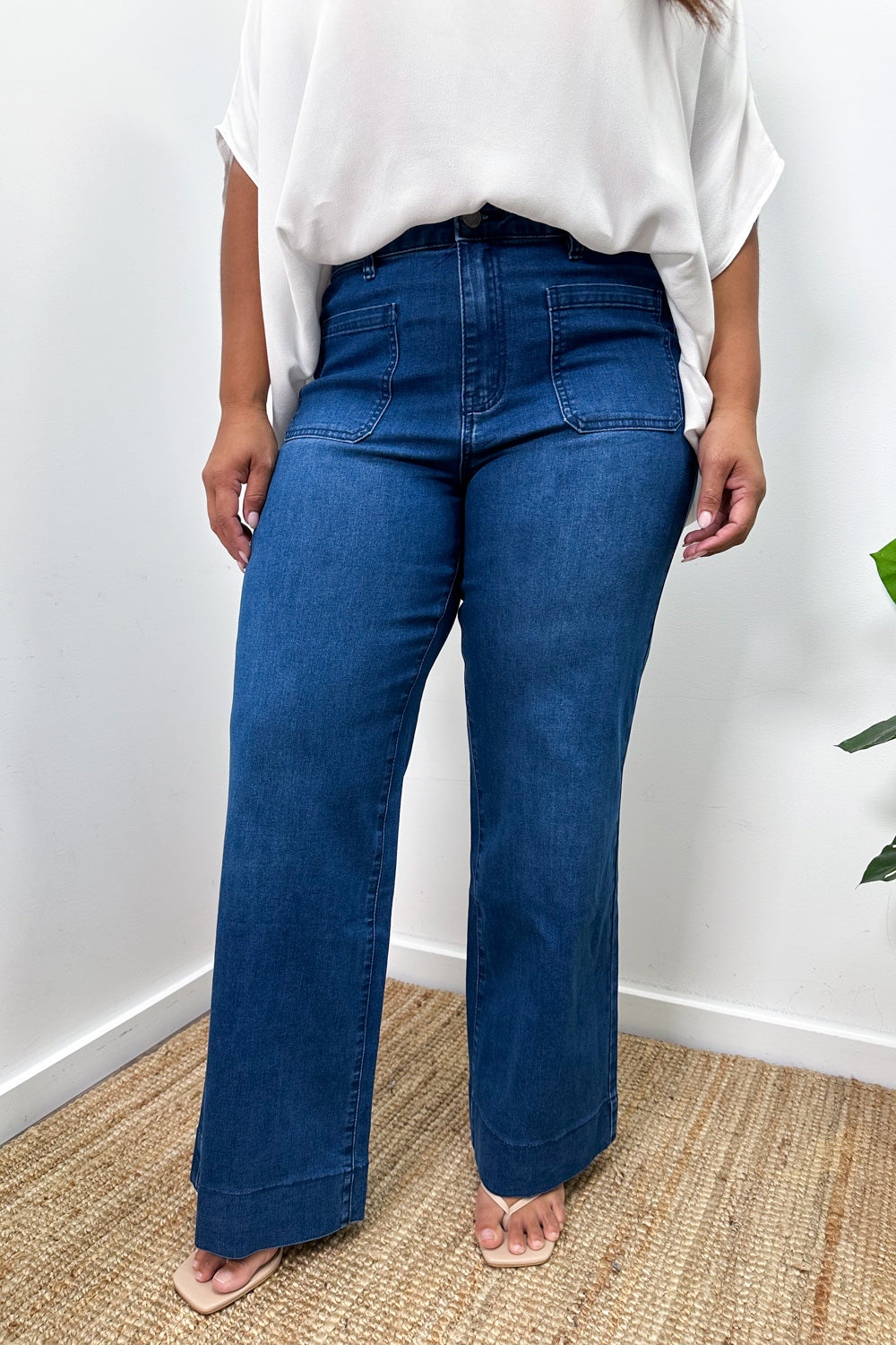 Whitley High Rise Wide Leg Jeans - Dark Denim