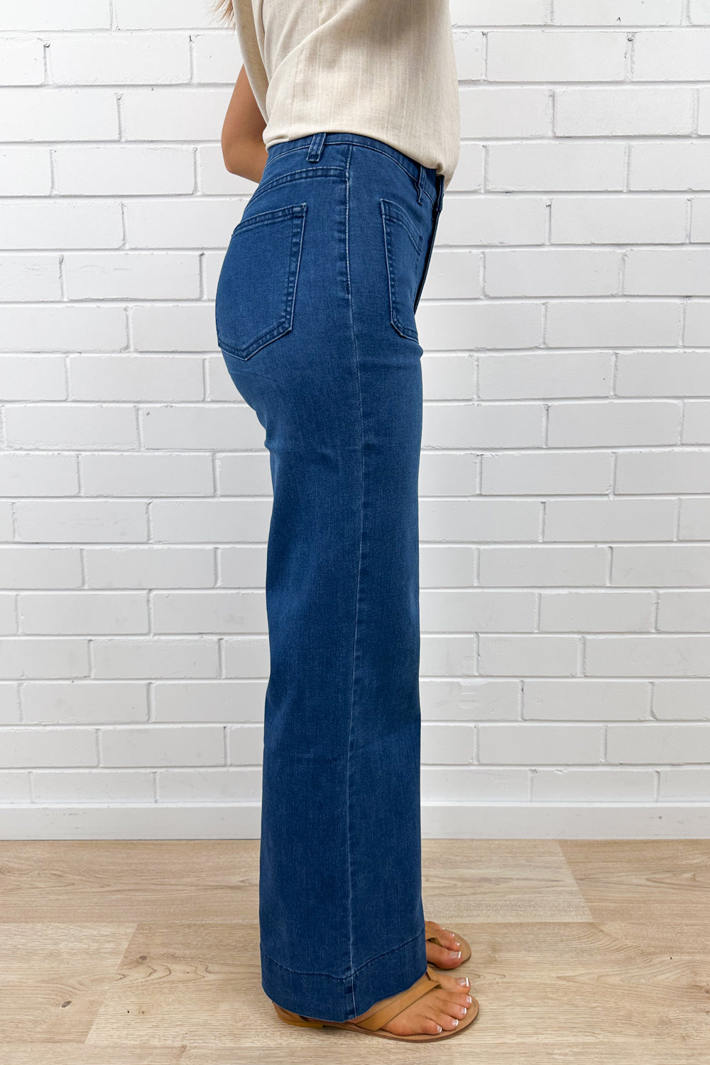 Whitley High Rise Wide Leg Jeans - Dark Denim