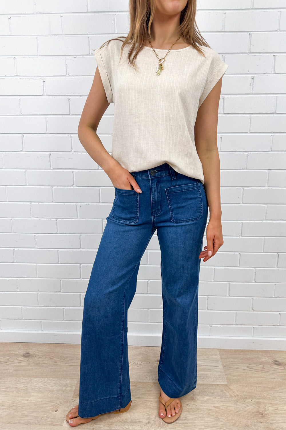 Whitley High Rise Wide Leg Jeans - Dark Denim