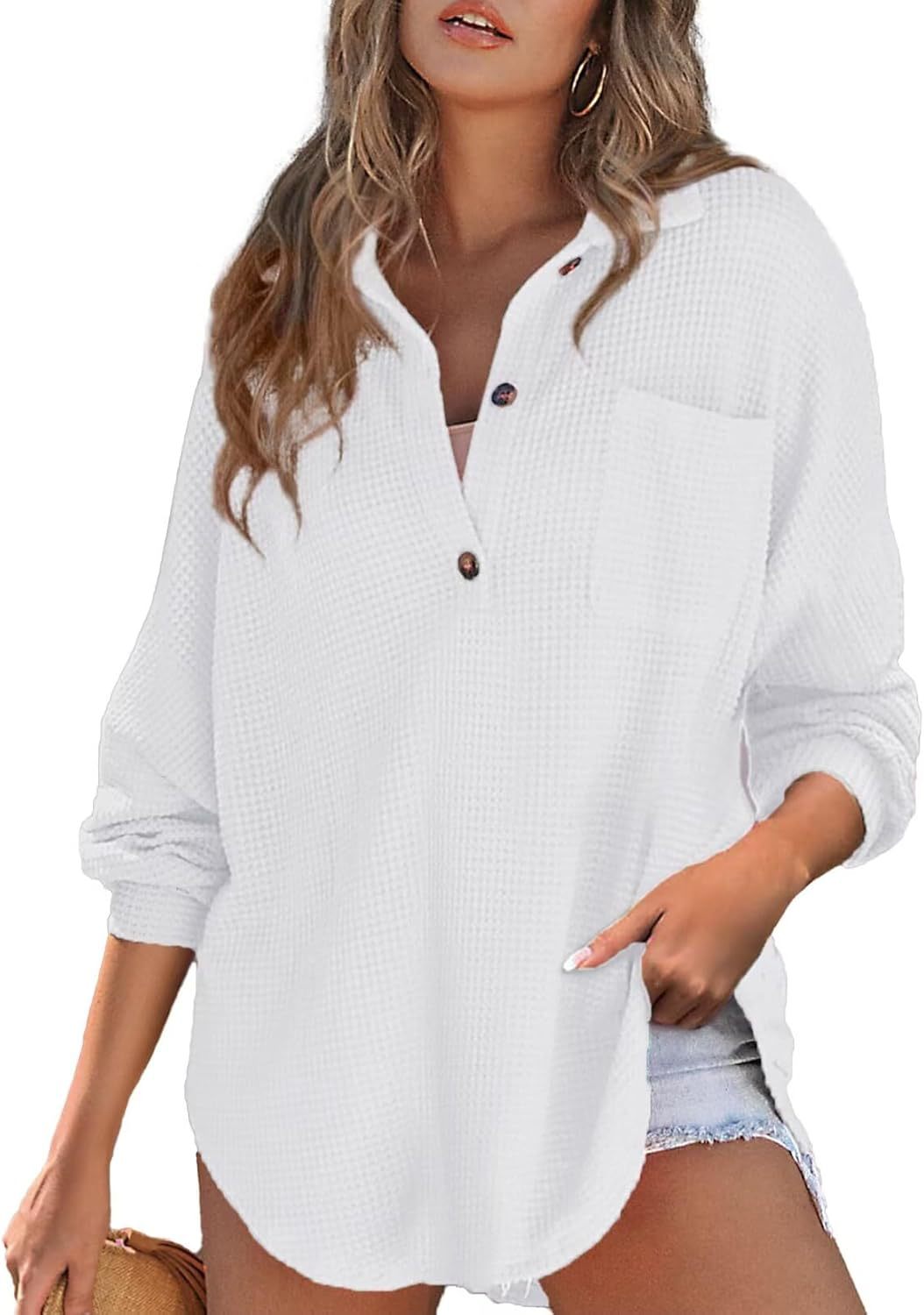 Waffle knit top