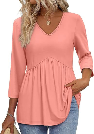 Three-quarter sleeve printed shirt