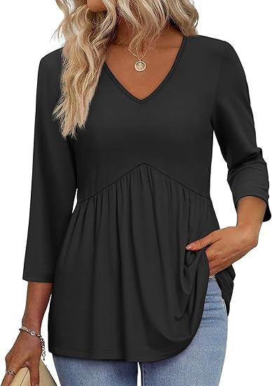 Three-quarter sleeve printed shirt