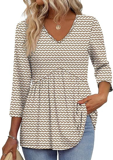Three-quarter sleeve printed shirt