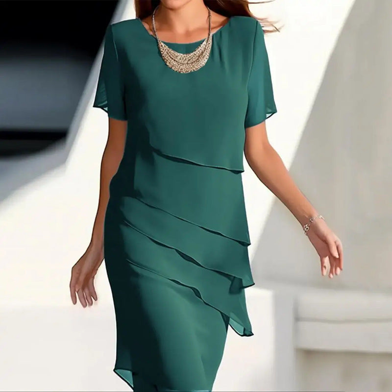 Layered Chiffon Cocktail Dress