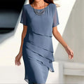 Layered Chiffon Cocktail Dress
