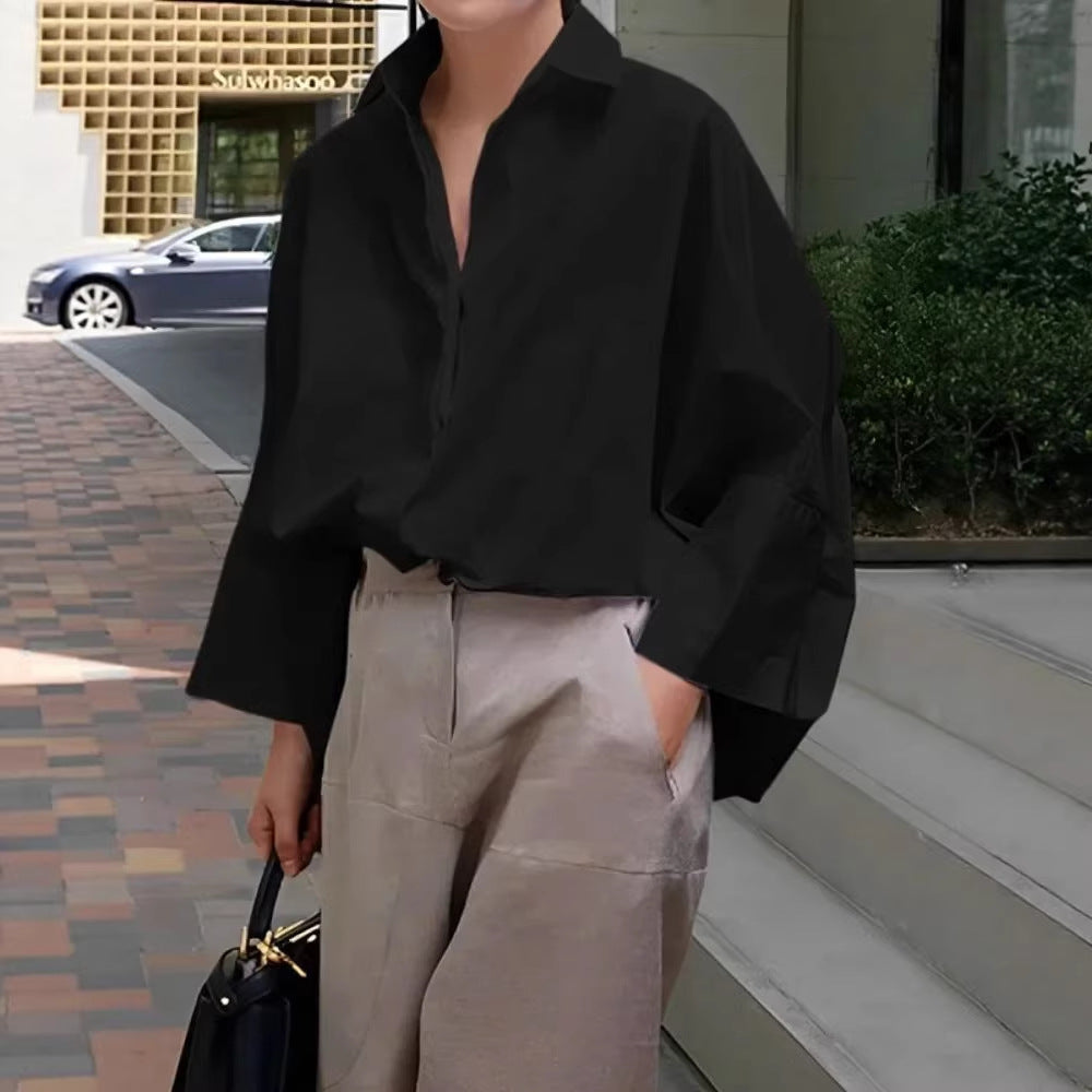 Loose-Fit Button-Up Top