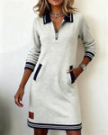 Everyday Cotton Zip Collar Dress