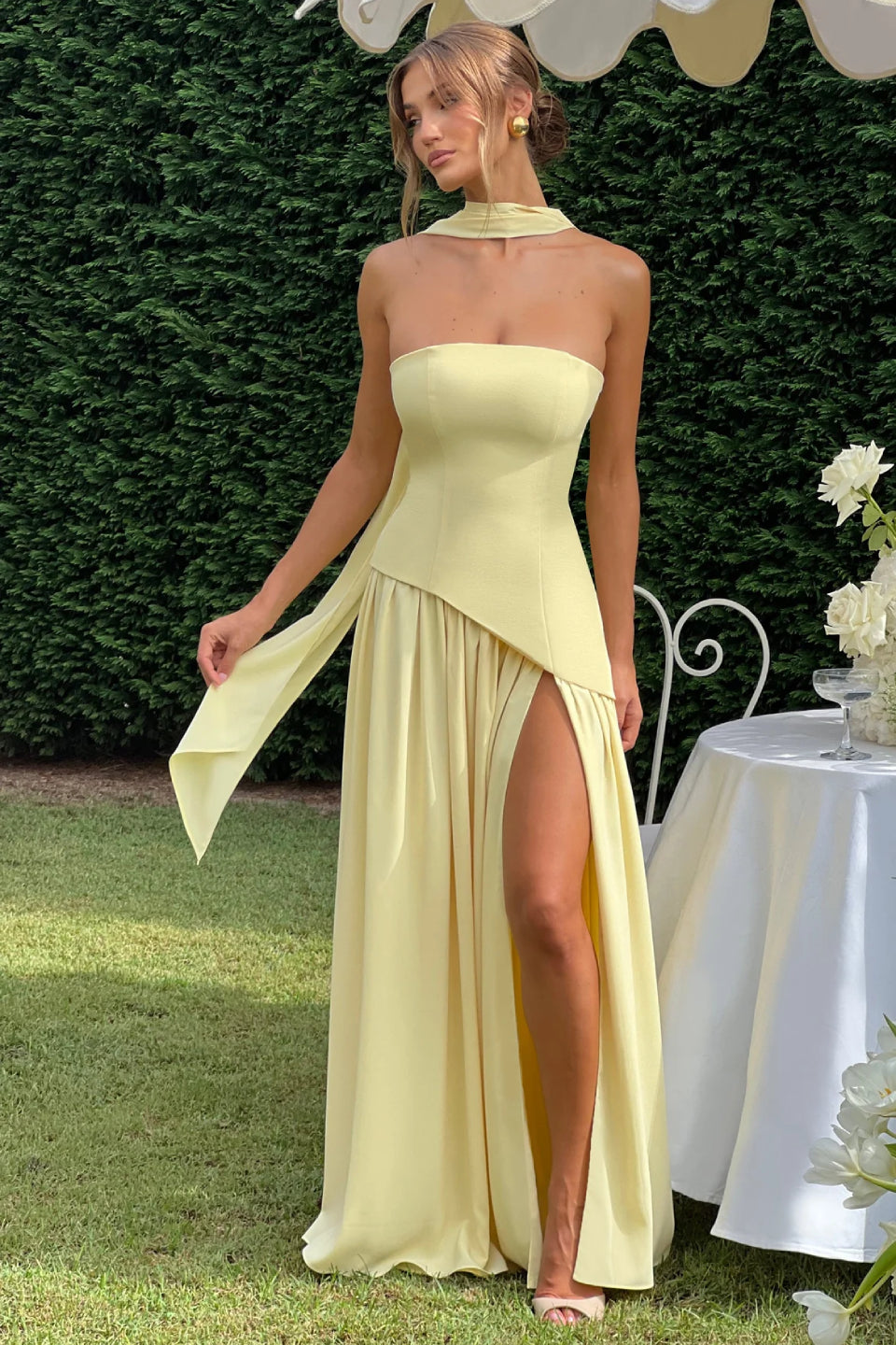 Yellow Bustier Maxi Dress