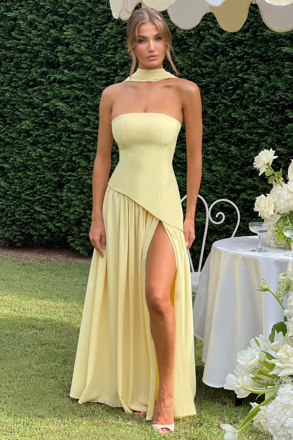 Yellow Bustier Maxi Dress