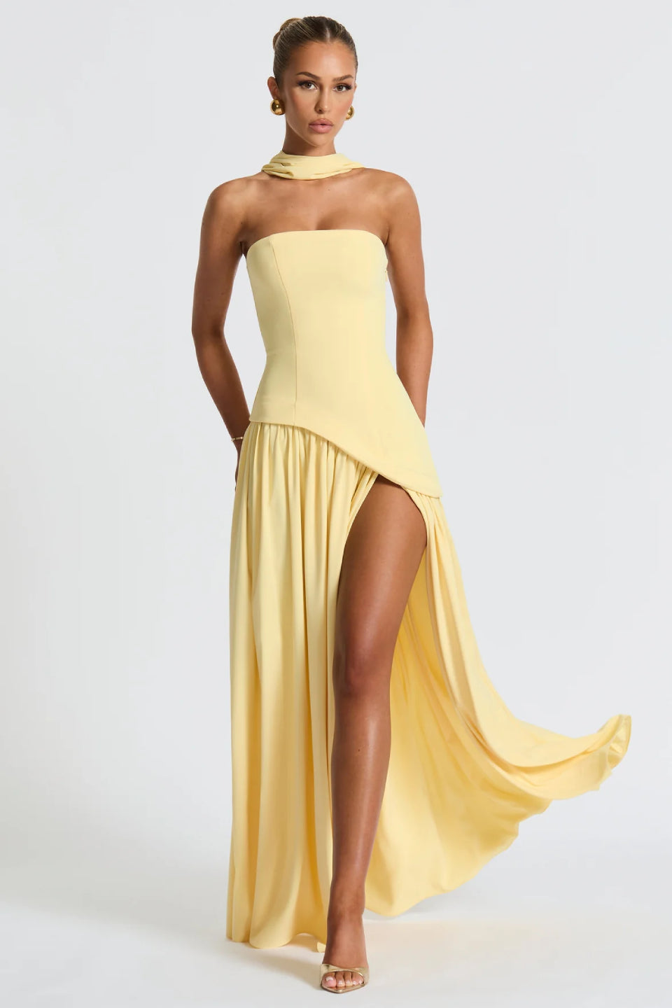 Yellow Bustier Maxi Dress
