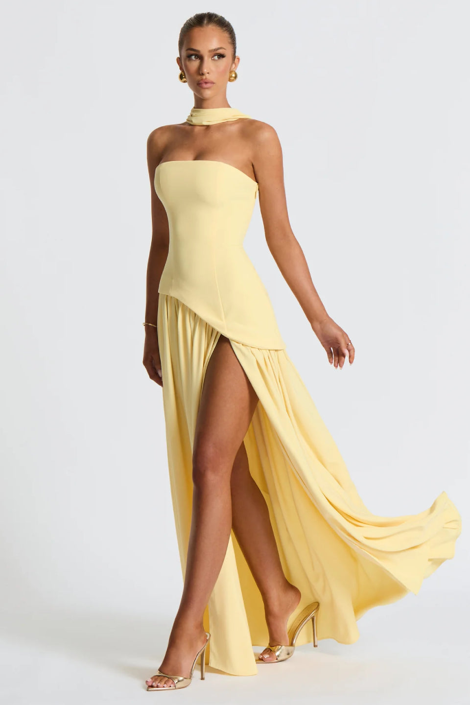 Yellow Bustier Maxi Dress