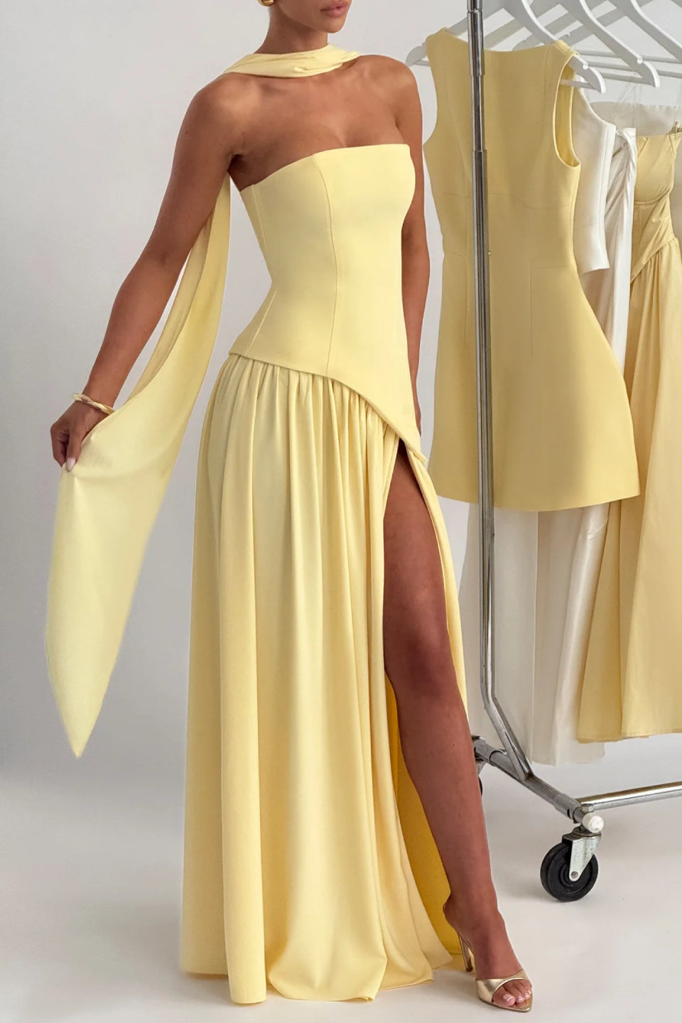 Yellow Bustier Maxi Dress