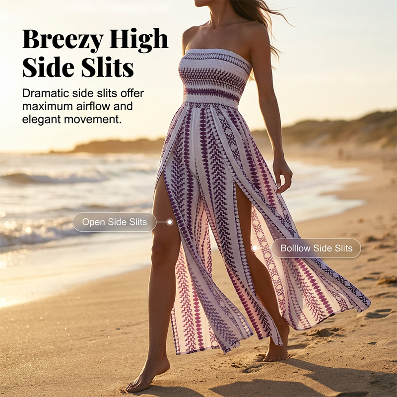 Geometric Print Smocked Bodice Jumpsuit