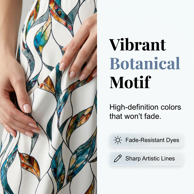 Women's Side-Tie Top & Patterned Pants Set